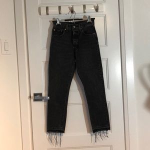 Levi’s x Aritzia Black Distressed Jeans